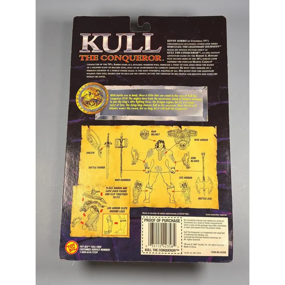 Vintage 1997 Kull the Conqueror Action Figure Blazing Battle Armour 5” Toy Biz